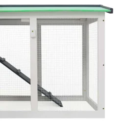 vidaXL Konijnenhok voor buiten groot 145x45x84 cm hout grijs en wit