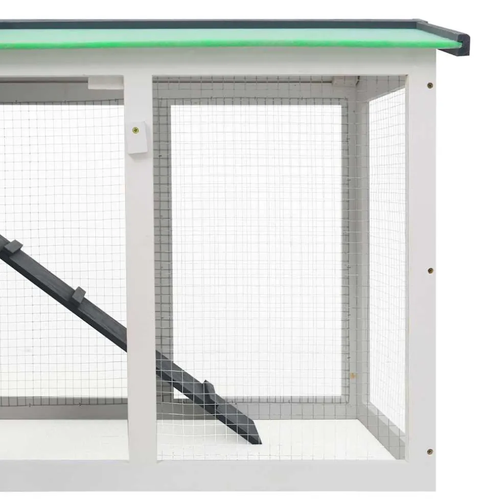 vidaXL Konijnenhok voor buiten groot 145x45x84 cm hout grijs en wit