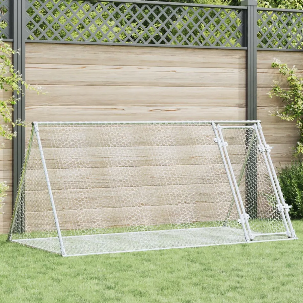vidaXL Konijnenhok 200x105x91 cm gegalvaniseerd staal zilverkleurig