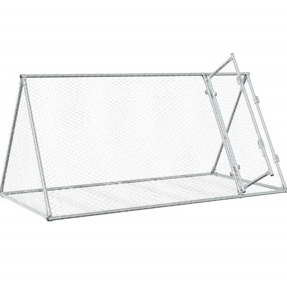 vidaXL Konijnenhok 200x105x91 cm gegalvaniseerd staal zilverkleurig