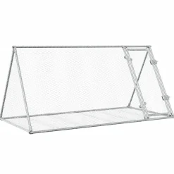 vidaXL Konijnenhok 200x105x91 cm gegalvaniseerd staal zilverkleurig