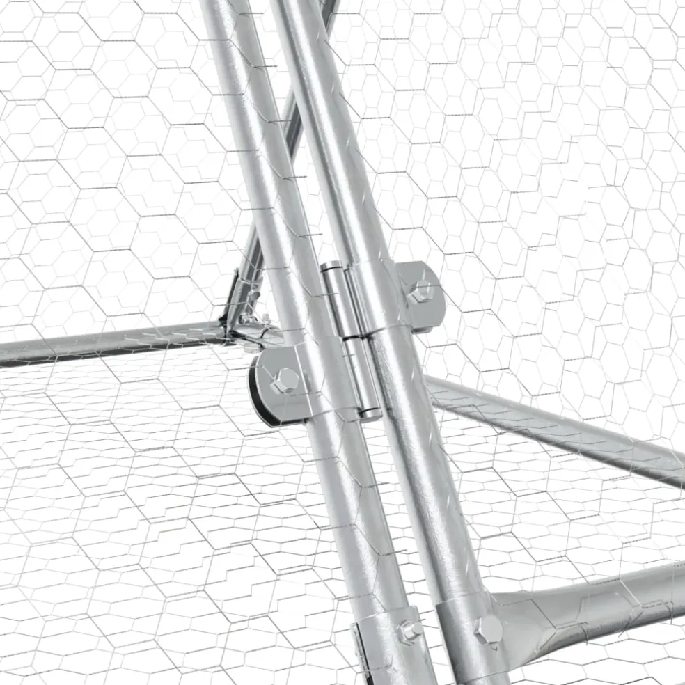 vidaXL Konijnenhok 200x105x91 cm gegalvaniseerd staal zilverkleurig