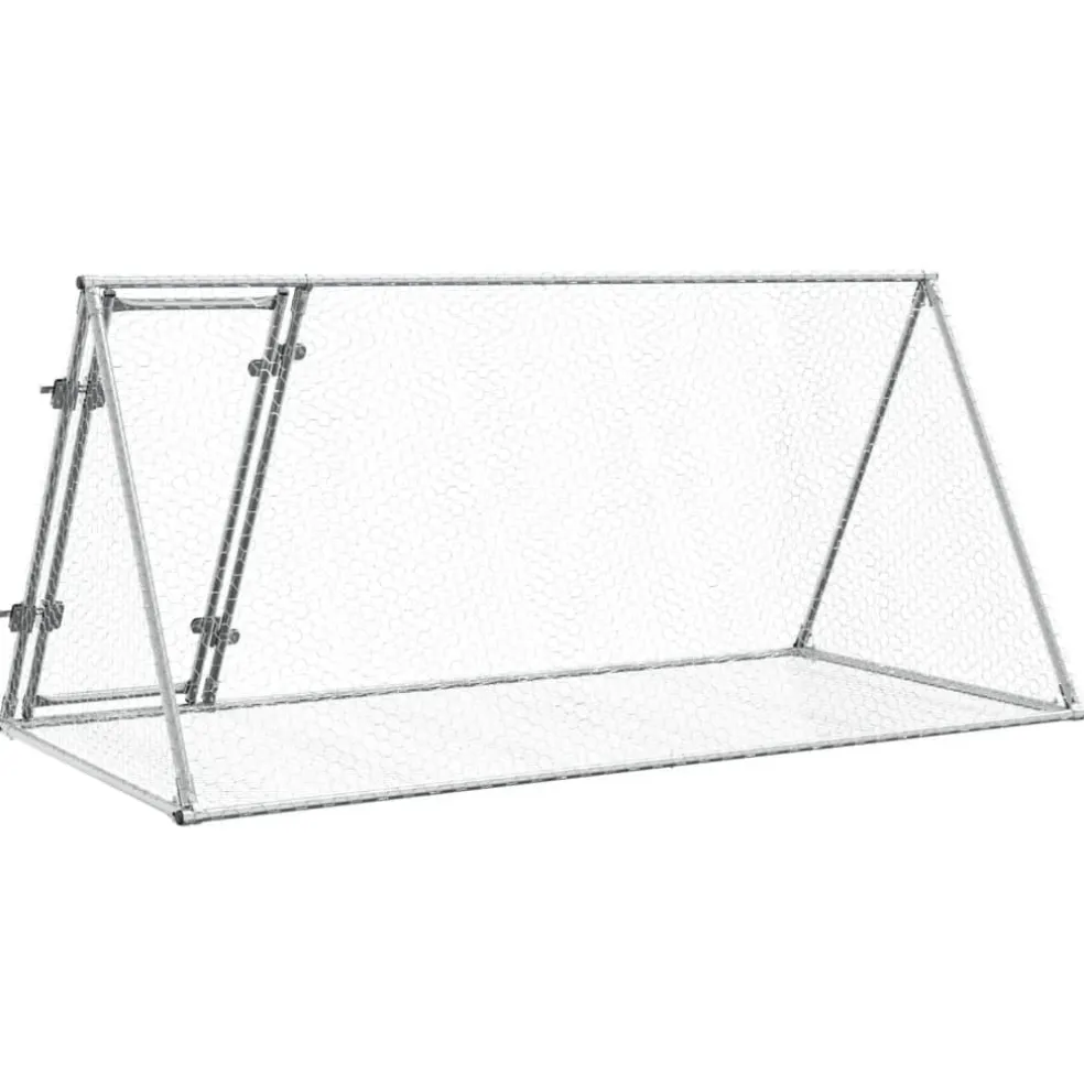 vidaXL Konijnenhok 200x105x91 cm gegalvaniseerd staal zilverkleurig