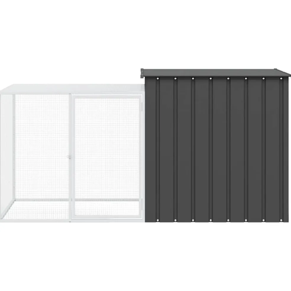 vidaXL Konijnenhok 200x91x100 cm gegalvaniseerd staal antracietkleurig