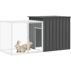 vidaXL Konijnenhok 200x91x100 cm gegalvaniseerd staal antracietkleurig