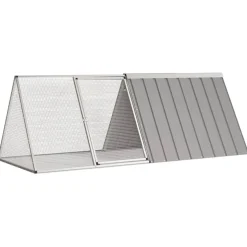 vidaXL Konijnenhok 201,5x80,5x71 cm gegalvaniseerd staal grijs