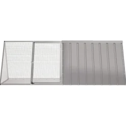 vidaXL Konijnenhok 201,5x80,5x71 cm gegalvaniseerd staal grijs