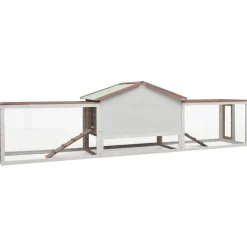 vidaXL Konijnenhok 310x70x87 cm massief grenen- en vurenhout mokka