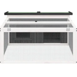 vidaXL Konijnenhok 117,5x97x47,5 cm massief grenenhout grijs
