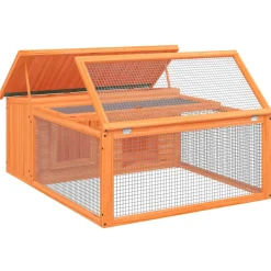 vidaXL Konijnenhok 100,5x54x55 cm massief grenenhout mokkakleurig
