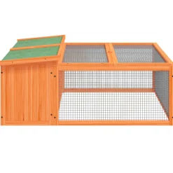 vidaXL Konijnenhok 100,5x54x55 cm massief grenenhout mokkakleurig