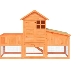 vidaXL Konijnenhok 170x63x113 cm massief grenenhout bruin