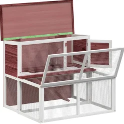 vidaXL Konijnenhok 102x90x84,5 cm massief grenenhout mokkakleurig