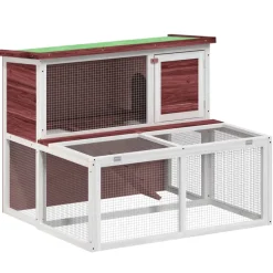vidaXL Konijnenhok 102x90x84,5 cm massief grenenhout mokkakleurig