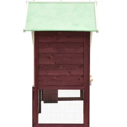 vidaXL Konijnenhok 140x63x120 cm massief vurenhout mokka en wit