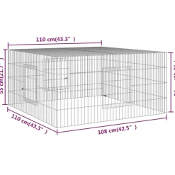 vidaXL Konijnenkooi 110x110x55 cm gegalvaniseerd ijzer