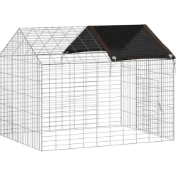 vidaXL Konijnenkooi Zilver 100 x 78 x 78 cm Gegalvaniseerd staal