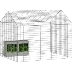 vidaXL Konijnenkooi Zilver 100 x 78 x 78 cm Gegalvaniseerd staal