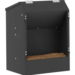 vidaXL Konijnenvoer Zwart 33,5 x 25,5 x 45,5 cm 3 kg Koudgewalst Staal