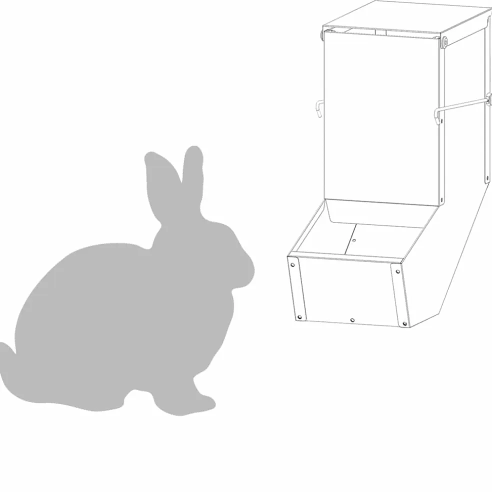 vidaXL Konijnenvoer Zwart 12,5 x 26 x 28,5 cm 1 kg Koudgewalst Staal