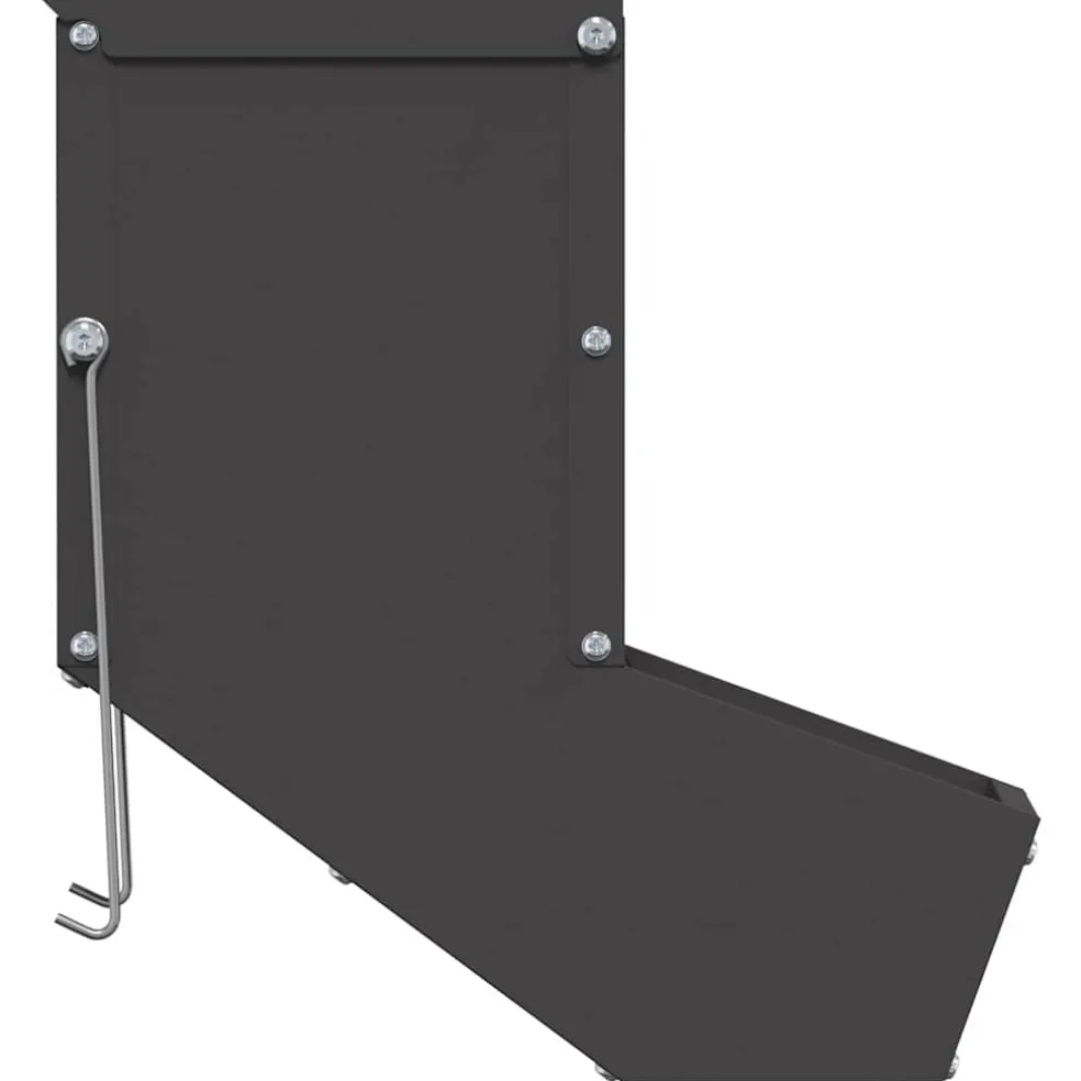 vidaXL Konijnenvoer Zwart 12,5 x 26 x 28,5 cm 1 kg Koudgewalst Staal
