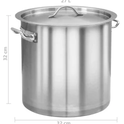 vidaXL Kookpan 26 L 32x32 cm roestvrij staal