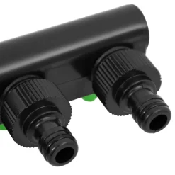 vidaXL Kraanadapter 4-wegs 19,5x6x11 cm ABS & PP groen en zwart