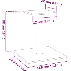vidaXL Krabpaal met platform 38 cm crèmekleurig