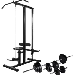 vidaXL Krachttoren met halterset 30,5 kg