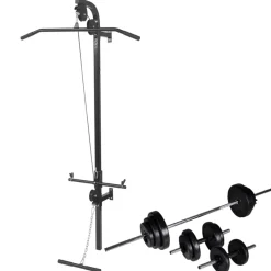 vidaXL Krachttoren voor aan de wand met halterset 30,5 kg