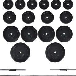 vidaXL Krachttoren voor aan de wand met halterset 60,5 kg