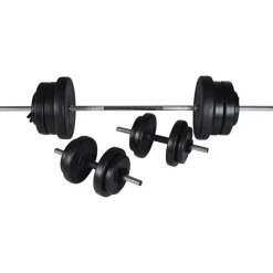 vidaXL Krachttoren voor aan de wand met halterset 60,5 kg