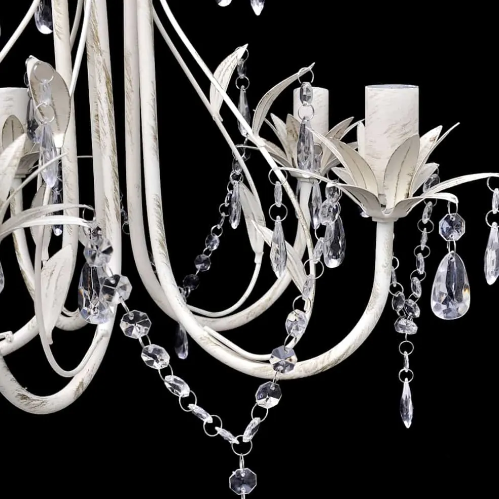 vidaXL Kristallen kroonluchter met wit elegant design (5 lampen)