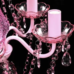 vidaXL Kristallen licht met 5 gloeilampen rosa