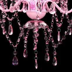 vidaXL Kristallen licht met 5 gloeilampen rosa