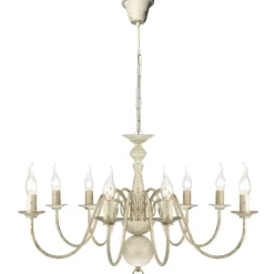 vidaXL Kroonluchter wit metaal 8 x E14 lampen