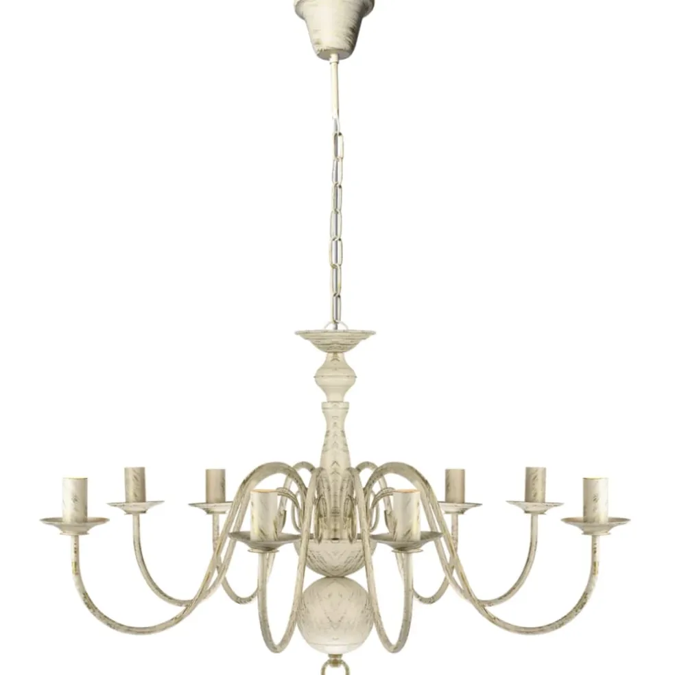 vidaXL Kroonluchter wit metaal 8 x E14 lampen