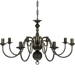 vidaXL Kroonluchter zwart metaal 8 x E14 lampen