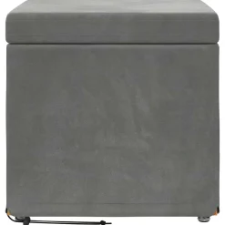 vidaXL Kruk Donkergrijs 41 x 41 x 40 cm Velvet en Gefabriceerd Hout