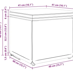 vidaXL Kruk Donkergrijs 41 x 41 x 40 cm Velvet en Gefabriceerd Hout