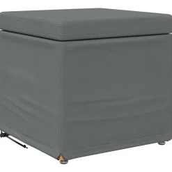 vidaXL Kruk Donkergrijs 41 x 41 x 40 cm Stof en Geëngineerd Hout