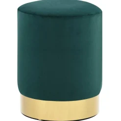 vidaXL Kruk fluweel 28 x 36 cm donkergroen en goudkleurig