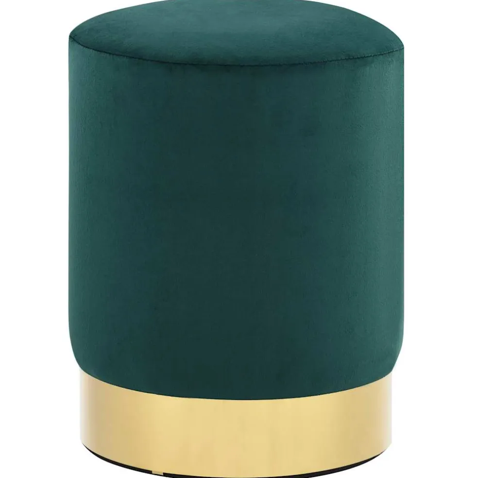 vidaXL Kruk fluweel 28 x 36 cm donkergroen en goudkleurig