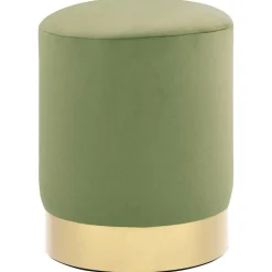 vidaXL Kruk fluweel 28 x 36 cm mosterdgroen en goudkleurig