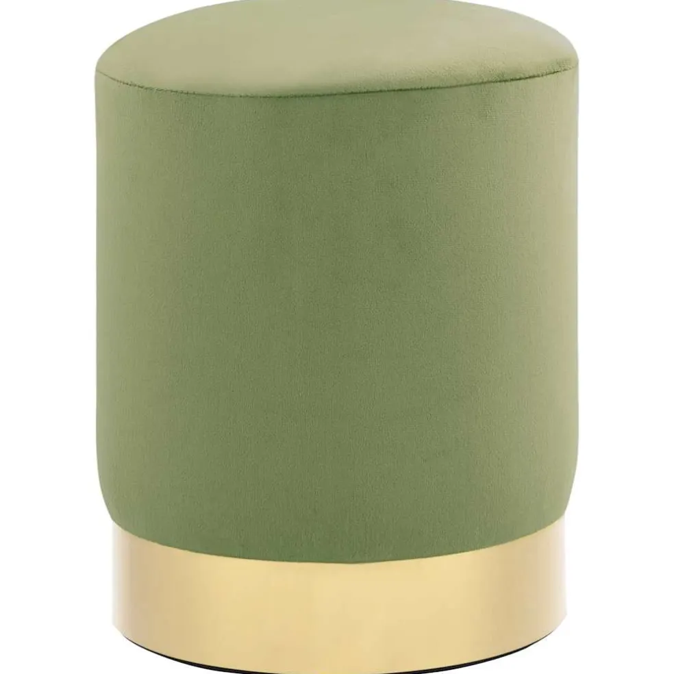 vidaXL Kruk fluweel 28 x 36 cm mosterdgroen en goudkleurig