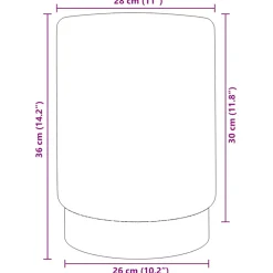 vidaXL Kruk fluweel 28 x 36 cm zwart en goudkleurig