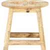 vidaXL Kruk handgeschilderd 38x38x35 cm massief mangohout