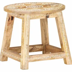 vidaXL Kruk handgeschilderd 38x38x35 cm massief mangohout