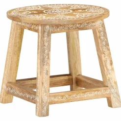 vidaXL Kruk handgeschilderd 38x38x35 cm massief mangohout