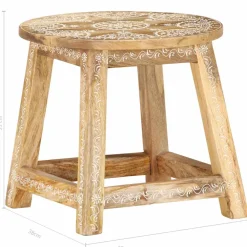 vidaXL Kruk handgeschilderd 38x38x35 cm massief mangohout